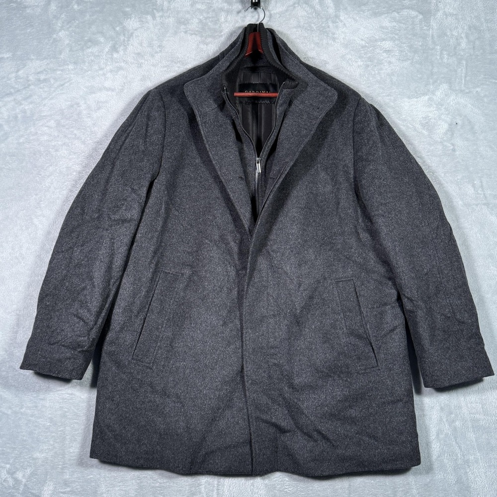 Cardinal Coat Mens XL Gray Mont-Royal Wool Cashmere Car Coat Zip Insulated Lined